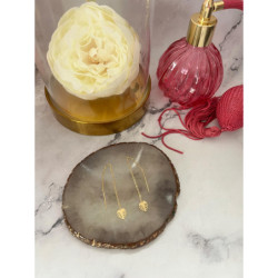 1275 Kolczyki przeciągane MONSTERA LIŚĆ STAL 316L