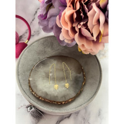 1275 Kolczyki przeciągane MONSTERA LIŚĆ STAL 316L