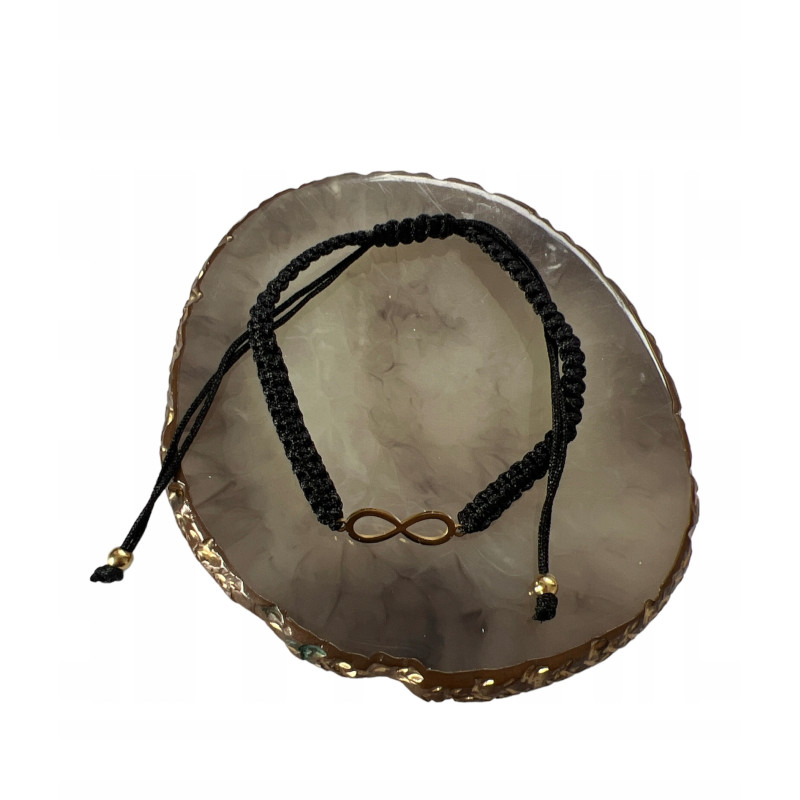 01 Bransoletka na sznurku NIESKOŃCZONOŚĆ STAL 316