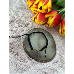 01 Bransoletka na sznurku NIESKOŃCZONOŚĆ STAL 316