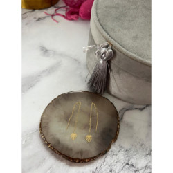 1275 Kolczyki przeciągane MONSTERA LIŚĆ STAL 316L