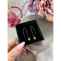 1275 Kolczyki przeciągane MONSTERA LIŚĆ STAL 316L