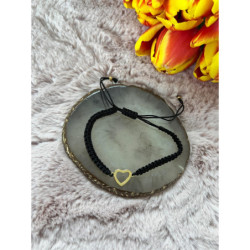 01 Bransoletka na sznurku SERCE SERDUSZKO STAL 316