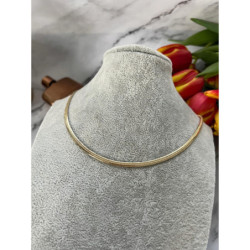 887 Złoty łańcuszek naszyjnik żmijka płaska stal