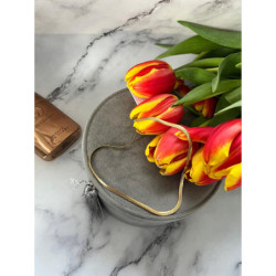 887 Złoty łańcuszek naszyjnik żmijka płaska stal