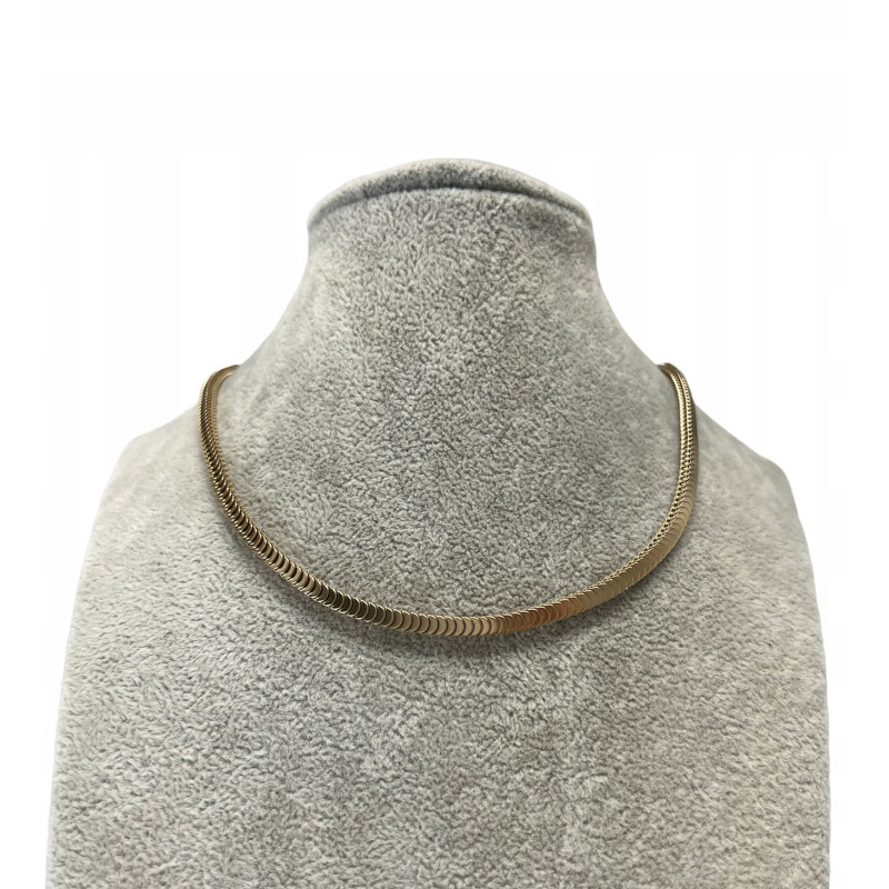 1228 Złoty łańcuszek naszyjnik dwustronny stal 316