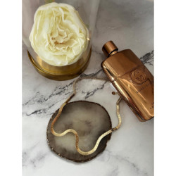 1228 Złoty łańcuszek naszyjnik dwustronny stal 316