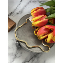 1228 Złoty łańcuszek naszyjnik dwustronny stal 316