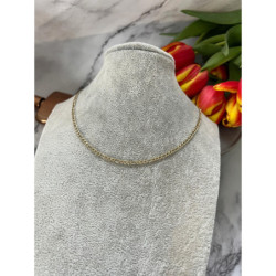 442 Złoty łańcuszek figaro naszyjnik stal 316