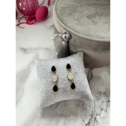 1327 Złote kolczyki wkrętki WISZĄCE STAL 316