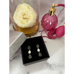 1327 Złote kolczyki wkrętki WISZĄCE STAL 316