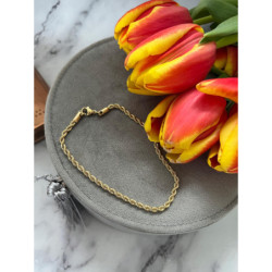 1268 Złota bransoletka KORDA stal 316L