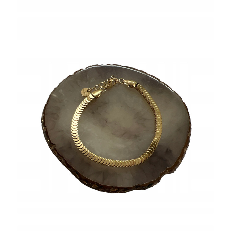 526 Złota bransoletka dwustronna stal 316L