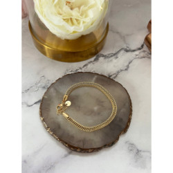 526 Złota bransoletka dwustronna stal 316L