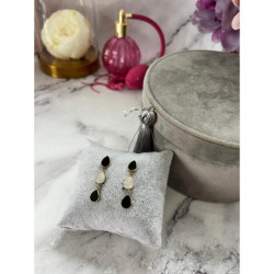 1327 Złote kolczyki wkrętki WISZĄCE STAL 316