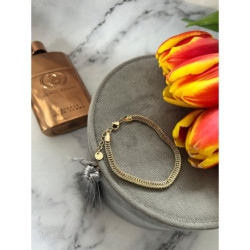 526 Złota bransoletka dwustronna stal 316L