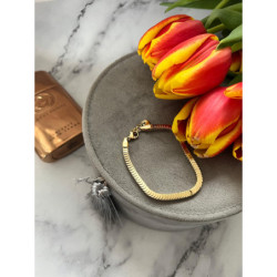 526 Złota bransoletka dwustronna stal 316L