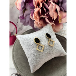 1125 Złote kolczyki wkrętki WISZĄCE STAL 316