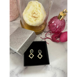 1125 Złote kolczyki wkrętki WISZĄCE STAL 316