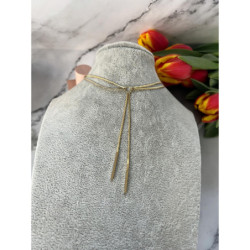 959 Złoty naszyjnik krawatka żmijka BLUEBERRY STAL