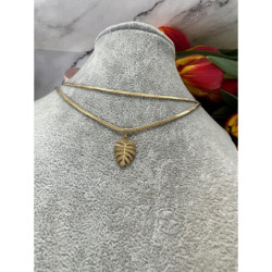 1178 Złoty naszyjnik żmijka MONSTERA BLUEBERRY