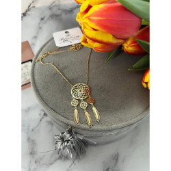 488 Złoty naszyjnik Łapacz Snów BLUEBERRY STAL