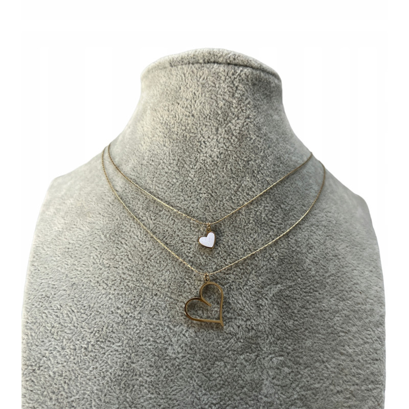 565 Złoty naszyjnik SERCE BLUEBERRRY STAL 316L