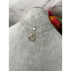 565 Złoty naszyjnik SERCE BLUEBERRRY STAL 316L