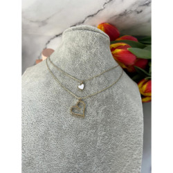 565 Złoty naszyjnik SERCE BLUEBERRRY STAL 316L