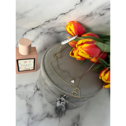 565 Złoty naszyjnik SERCE BLUEBERRRY STAL 316L