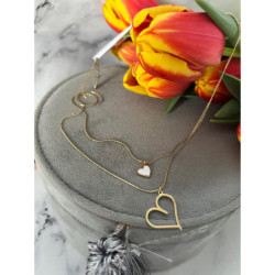 565 Złoty naszyjnik SERCE BLUEBERRRY STAL 316L