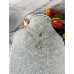 160 Złoty naszyjnik SERCE BLUEBERRRY STAL 316L