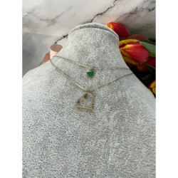 160 Złoty naszyjnik SERCE BLUEBERRRY STAL 316L