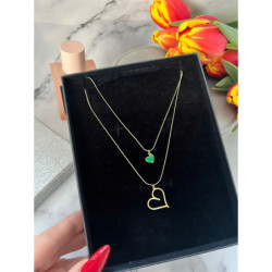 160 Złoty naszyjnik SERCE BLUEBERRRY STAL 316L