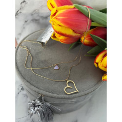 1010 Złoty naszyjnik SERCE BLUEBERRRY STAL 316L