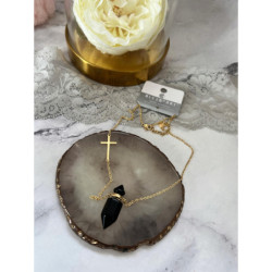 810 Perfumetka naszyjnik BLUEBERRY ONYKS stal