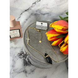 810 Perfumetka naszyjnik BLUEBERRY ONYKS stal