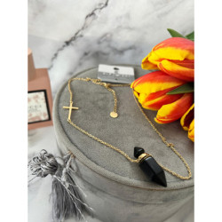 810 Perfumetka naszyjnik BLUEBERRY ONYKS stal