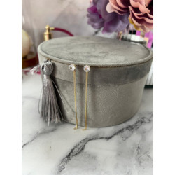 1041 Złote kolczyki wkrętki WISZĄCE STAL 316