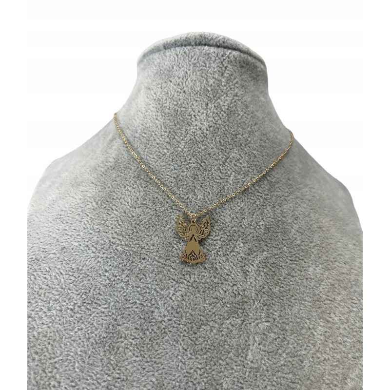 360 Złoty łańcuszek BLUEBERRY ANIOŁEK STAL 316L