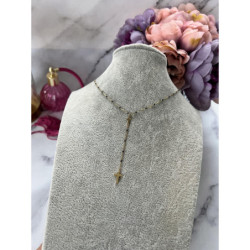 258 Złoty naszyjnik krawatka KRZYŻ KRZYŻYK STAL