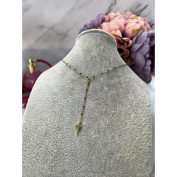 258 Złoty naszyjnik krawatka KRZYŻ KRZYŻYK STAL