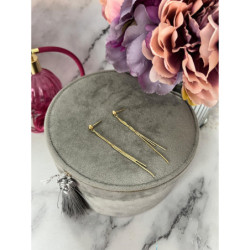 777 Złote kolczyki wkrętki WISZĄCE ŻMIJKI STAL 316