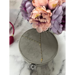 258 Złoty naszyjnik krawatka KRZYŻ KRZYŻYK STAL