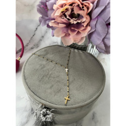 258 Złoty naszyjnik krawatka KRZYŻ KRZYŻYK STAL