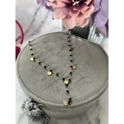 716 Naszyjnik różaniec krawatka koraliki STAL