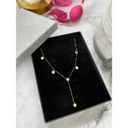 716 Naszyjnik różaniec krawatka koraliki STAL