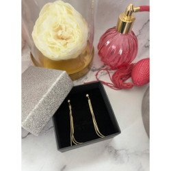 777 Złote kolczyki wkrętki WISZĄCE ŻMIJKI STAL 316