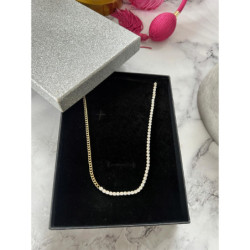 576 Złota celebrytka łańcuszek CYRKONIE STAL 316L