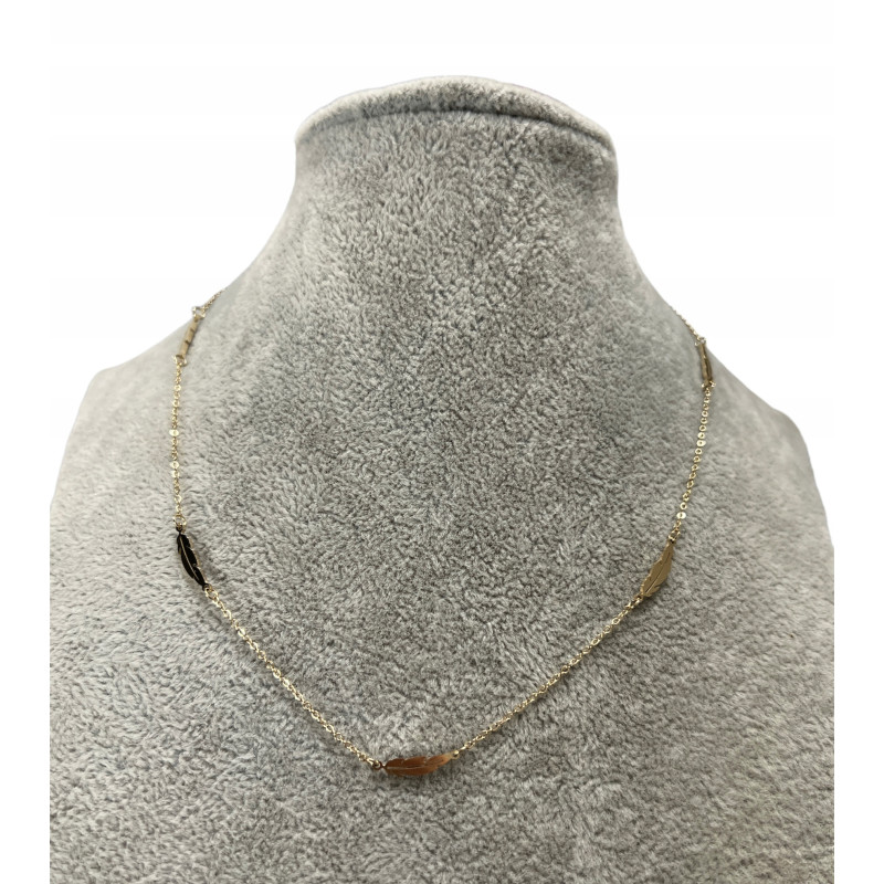 502 Złota celebrytka łańcuszek PIÓRKO PIÓRO STAL